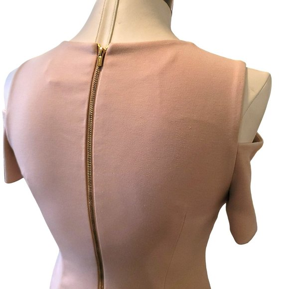 Calvin Klein Pale Pink Dress Cold Shoulder Bodycon Sheath Woman's Size 6 VR601 - Picture 10 of 14